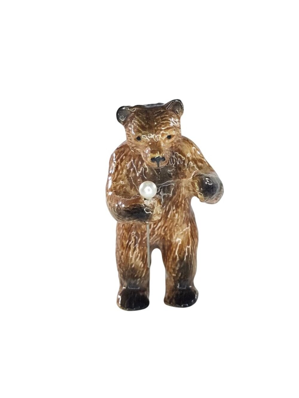 Klima Porcelain Brown Bear Maestro Conductor Miniature Figurine 2" Collectible